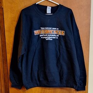 Gildan navy sweatshirt w motorcycle logo